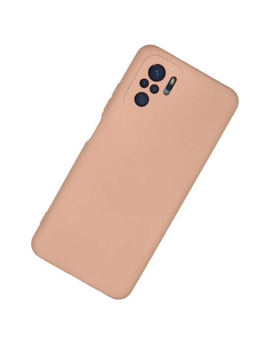 Newface Xiaomi Redmi Note 10 Kılıf Nano içi Kadife Silikon - Pudra