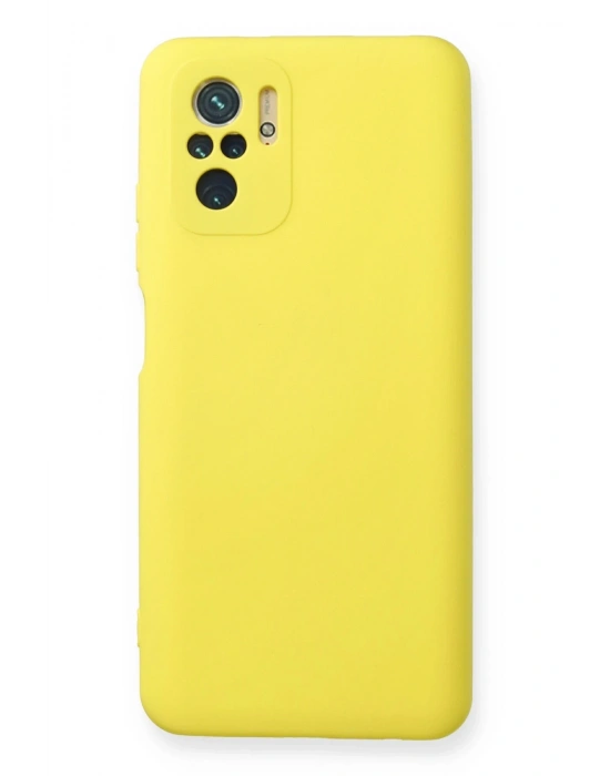 Newface Xiaomi Redmi Note 10 Kılıf Nano içi Kadife Silikon - Sarı