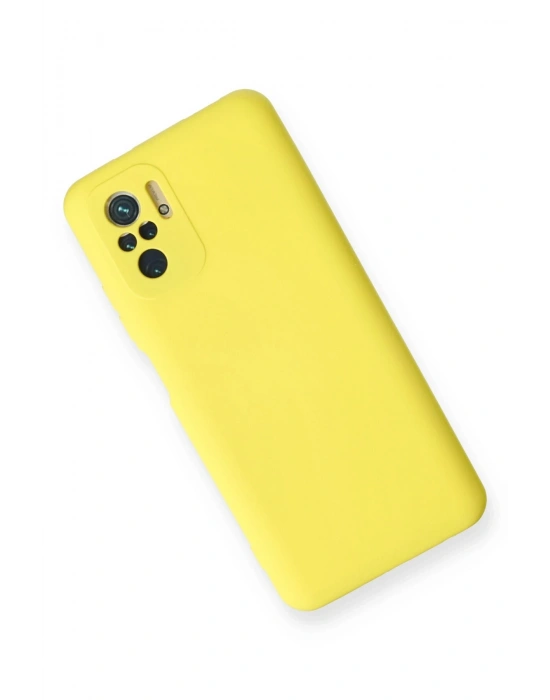 Newface Xiaomi Redmi Note 10 Kılıf Nano içi Kadife Silikon - Sarı