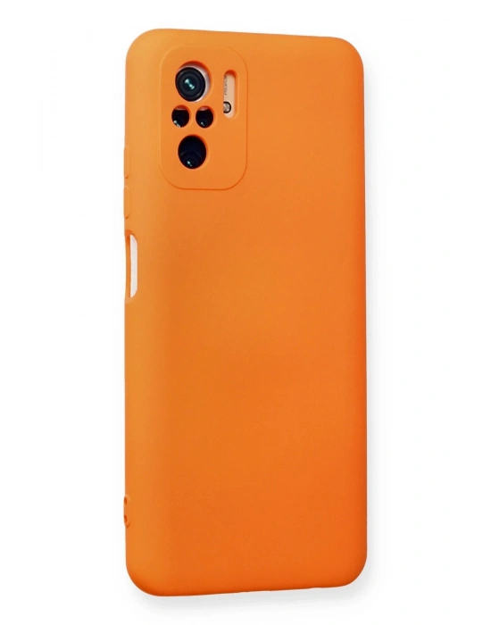 Newface Xiaomi Redmi Note 10 Kılıf Nano içi Kadife Silikon - Turuncu