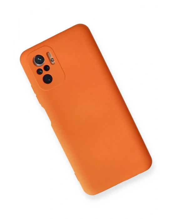 Newface Xiaomi Redmi Note 10 Kılıf Nano içi Kadife Silikon - Turuncu