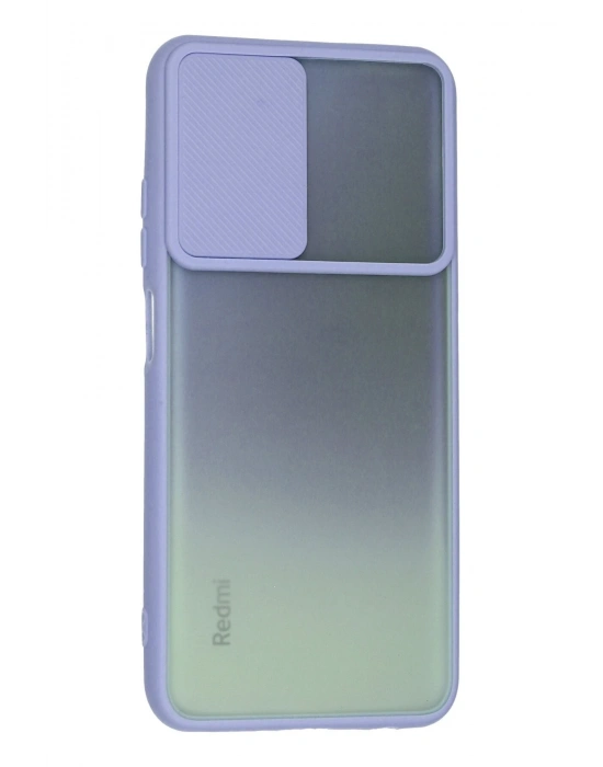 Newface Xiaomi Redmi Note 10 Kılıf Palm Buzlu Kamera Sürgülü Silikon - Lila