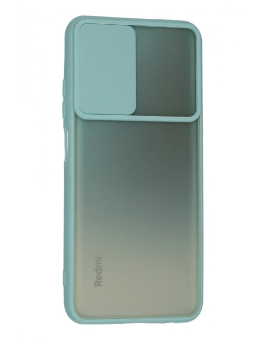 Newface Xiaomi Redmi Note 10 Kılıf Palm Buzlu Kamera Sürgülü Silikon - Turkuaz