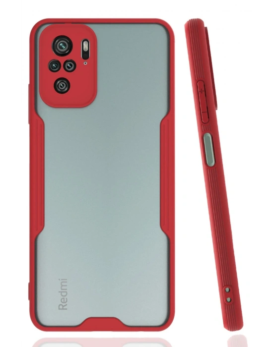 Newface Xiaomi Redmi Note 10 Kılıf Platin Silikon - Kırmızı