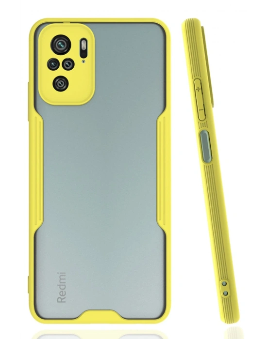 Newface Xiaomi Redmi Note 10 Kılıf Platin Silikon - Sarı