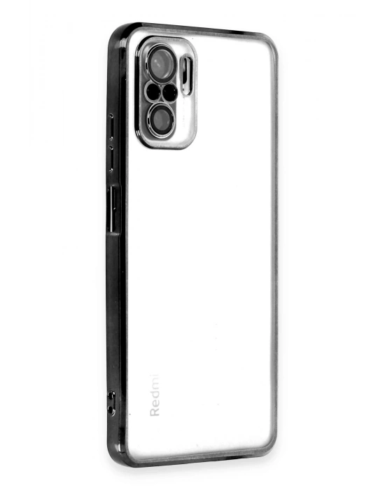 Newface Xiaomi Redmi Note 10 Kılıf Razer Lensli Silikon - Siyah