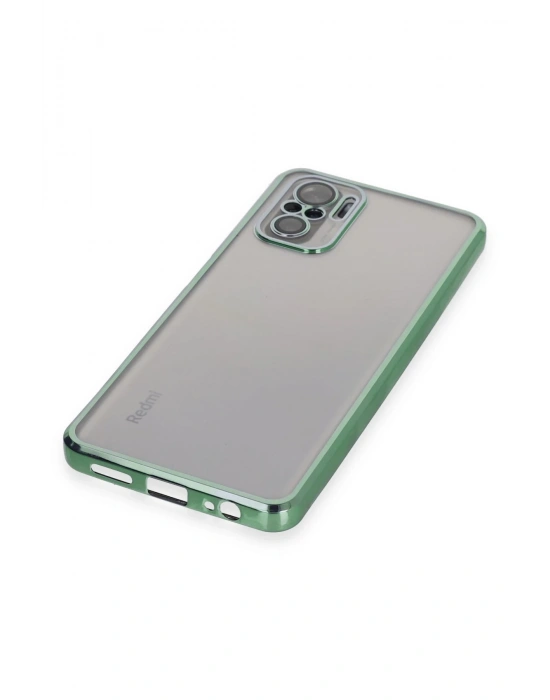 Newface Xiaomi Redmi Note 10 Kılıf Razer Lensli Silikon - Yeşil