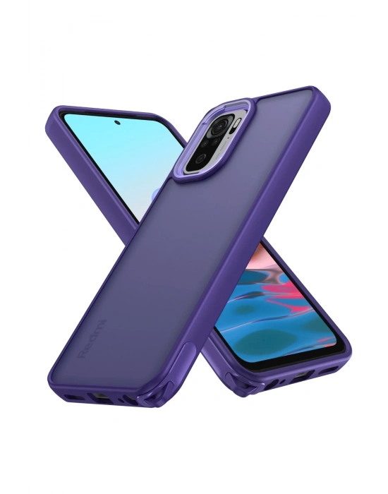 Newface Xiaomi Redmi Note 10 Pro Kılıf Elegant Kapak - Derin Mor