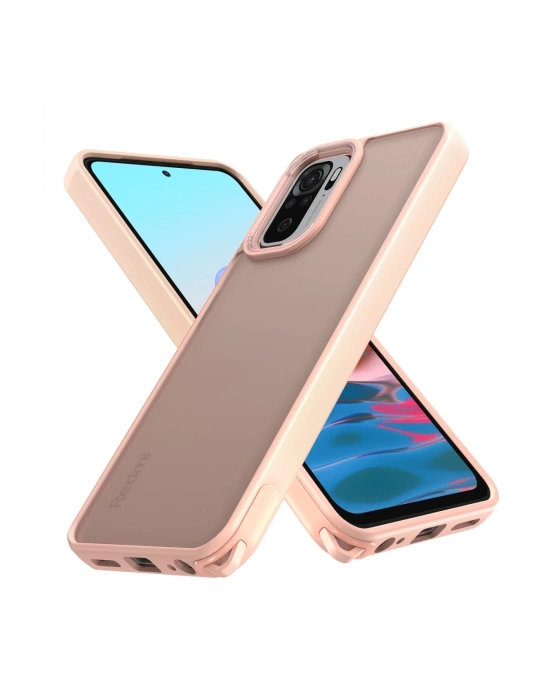 Newface Xiaomi Redmi Note 10 Pro Kılıf Elegant Kapak - Pudra