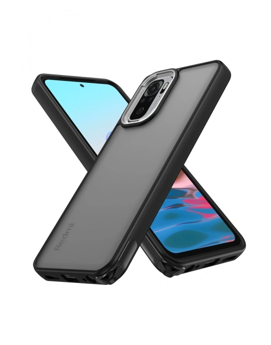 Newface Xiaomi Redmi Note 10 Pro Kılıf Elegant Kapak - Siyah