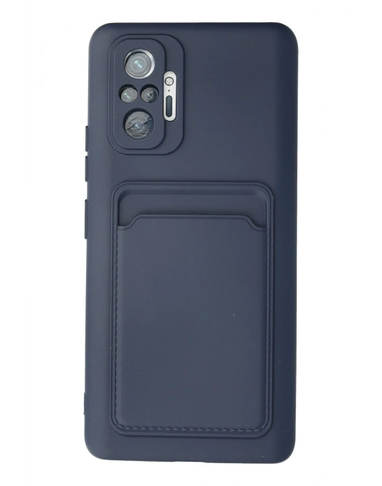 Newface Xiaomi Redmi Note 10 Pro Kılıf Kelvin Kartvizitli Silikon - Lacivert