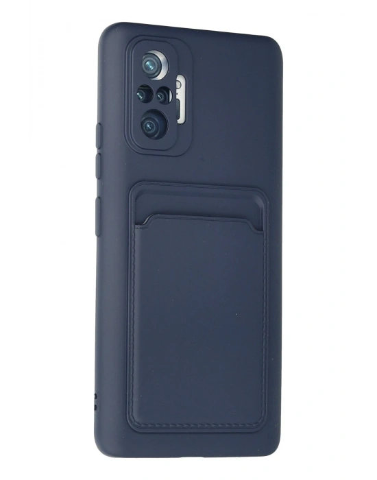 Newface Xiaomi Redmi Note 10 Pro Kılıf Kelvin Kartvizitli Silikon - Lacivert
