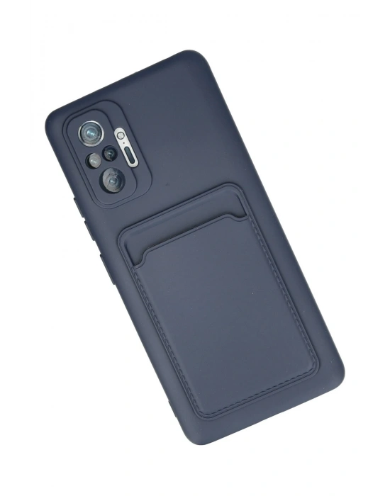Newface Xiaomi Redmi Note 10 Pro Kılıf Kelvin Kartvizitli Silikon - Lacivert