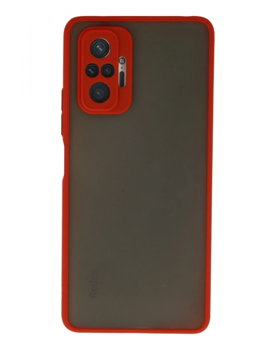 Newface Xiaomi Redmi Note 10 Pro Kılıf Montreal Silikon Kapak - Kırmızı