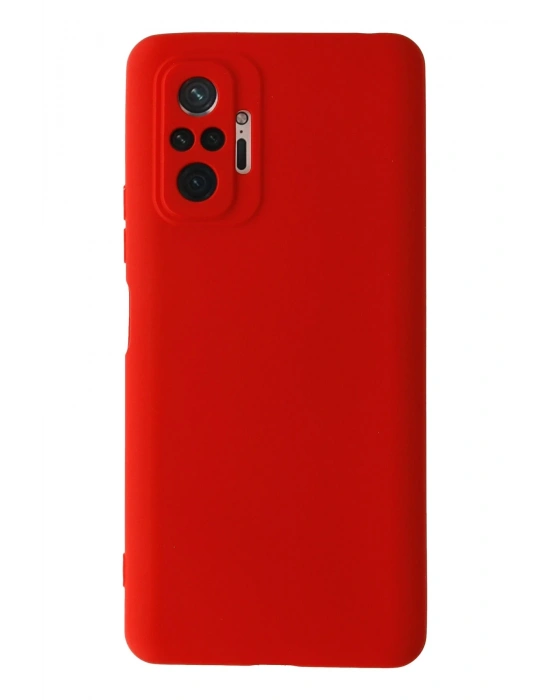 Newface Xiaomi Redmi Note 10 Pro Kılıf Nano içi Kadife Silikon - Kırmızı