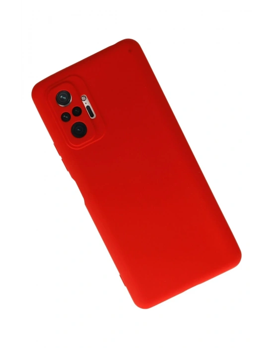 Newface Xiaomi Redmi Note 10 Pro Kılıf Nano içi Kadife Silikon - Kırmızı