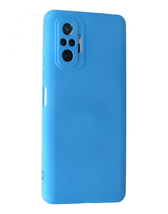 Newface Xiaomi Redmi Note 10 Pro Kılıf Nano içi Kadife Silikon - Mavi