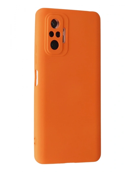 Newface Xiaomi Redmi Note 10 Pro Kılıf Nano içi Kadife Silikon - Turuncu