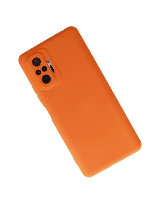 Newface Xiaomi Redmi Note 10 Pro Kılıf Nano içi Kadife Silikon - Turuncu