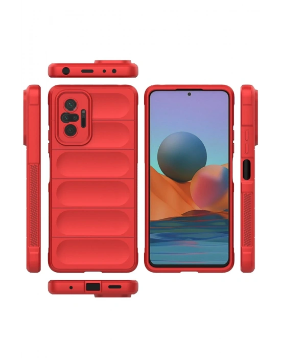 Newface Xiaomi Redmi Note 10 Pro Kılıf Optimum Silikon - Kırmızı