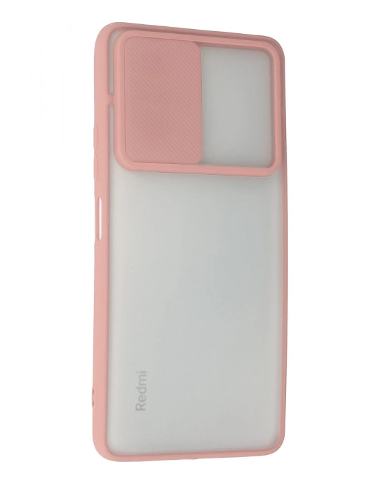 Newface Xiaomi Redmi Note 10 Pro Kılıf Palm Buzlu Kamera Sürgülü Silikon - Pembe