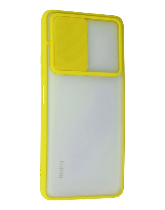 Newface Xiaomi Redmi Note 10 Pro Kılıf Palm Buzlu Kamera Sürgülü Silikon - Sarı