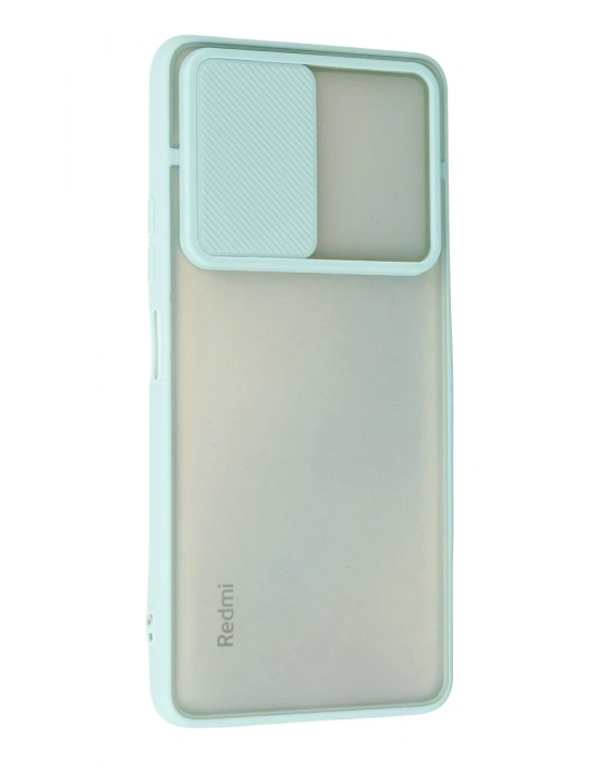 Newface Xiaomi Redmi Note 10 Pro Kılıf Palm Buzlu Kamera Sürgülü Silikon - Turkuaz
