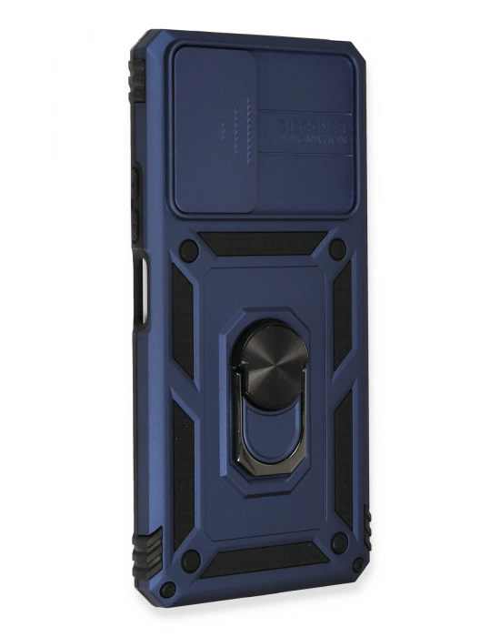 Newface Xiaomi Redmi Note 10 Pro Kılıf Pars Lens Yüzüklü Silikon - Lacivert