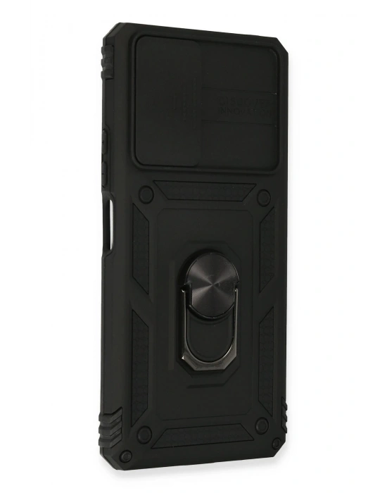 Newface Xiaomi Redmi Note 10 Pro Kılıf Pars Lens Yüzüklü Silikon - Siyah