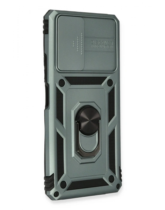 Newface Xiaomi Redmi Note 10 Pro Kılıf Pars Lens Yüzüklü Silikon - Yeşil