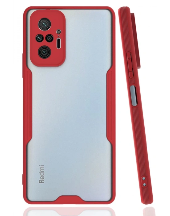 Newface Xiaomi Redmi Note 10 Pro Kılıf Platin Silikon - Kırmızı