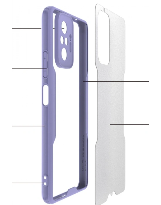 Newface Xiaomi Redmi Note 10 Pro Kılıf Platin Silikon - Lila