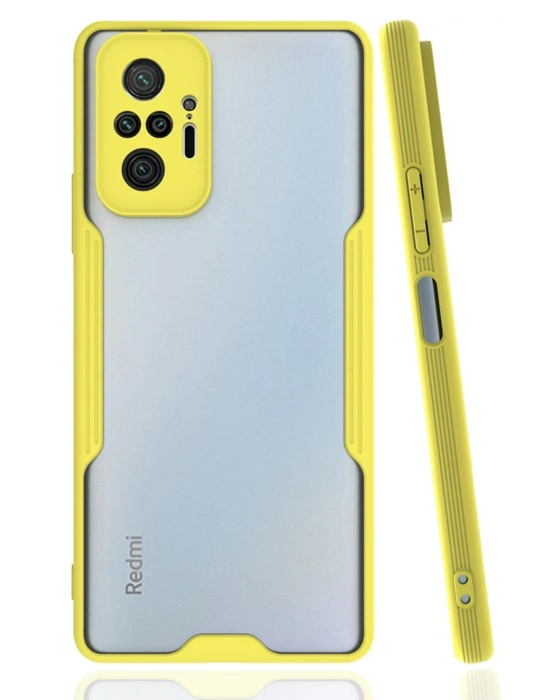 Newface Xiaomi Redmi Note 10 Pro Kılıf Platin Silikon - Sarı