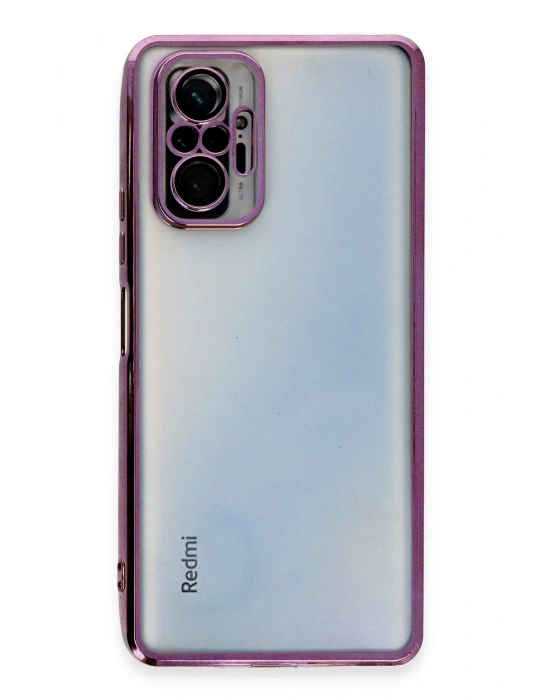 Newface Xiaomi Redmi Note 10 Pro Kılıf Razer Lensli Silikon - Mor