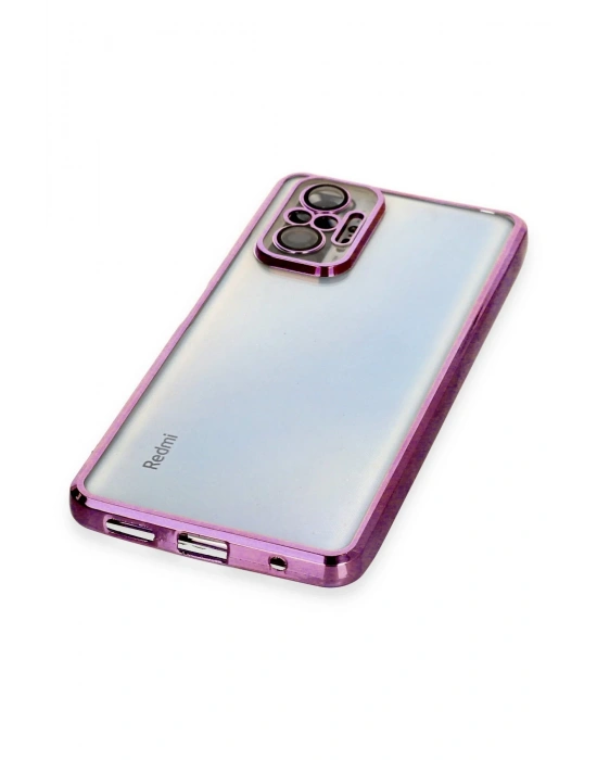Newface Xiaomi Redmi Note 10 Pro Kılıf Razer Lensli Silikon - Mor