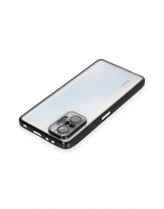 Newface Xiaomi Redmi Note 10 Pro Kılıf Razer Lensli Silikon - Siyah