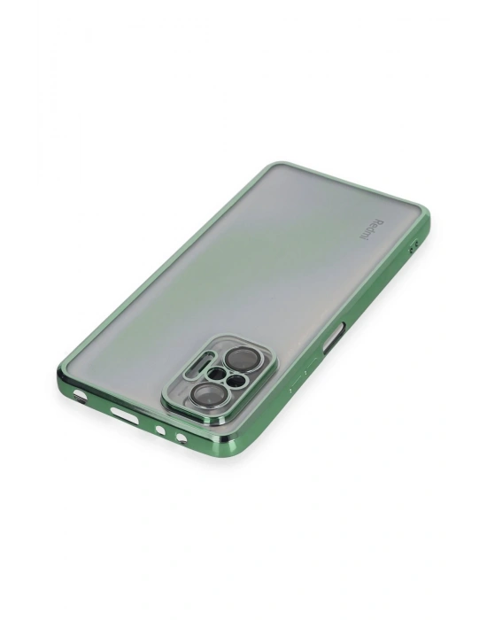 Newface Xiaomi Redmi Note 10 Pro Kılıf Razer Lensli Silikon - Yeşil