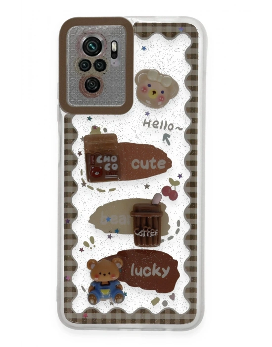 Newface Xiaomi Redmi Note 10 Pro Kılıf Sweet Desenli Silikon Kapak - Şeffaf