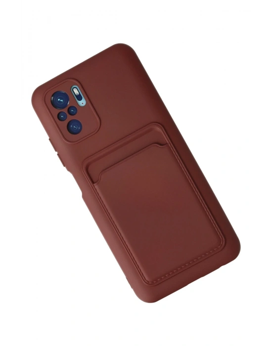 Newface Xiaomi Redmi Note 10S Kılıf Kelvin Kartvizitli Silikon - Bordo