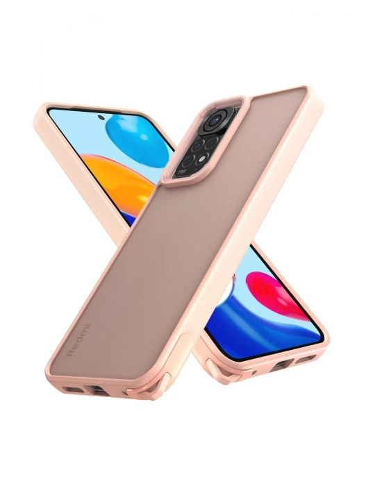 Newface Xiaomi Redmi Note 11 Kılıf Elegant Kapak - Pudra