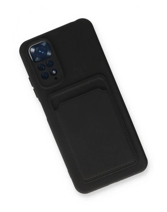 Newface Xiaomi Redmi Note 11 Kılıf Kelvin Kartvizitli Silikon - Siyah