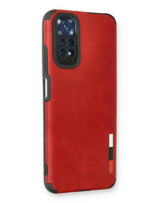 Newface Xiaomi Redmi Note 11 Kılıf Loop Deri Silikon - Kırmızı
