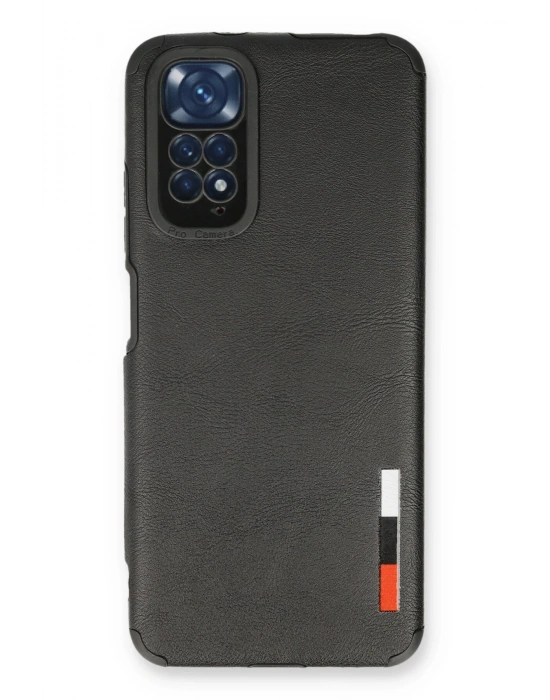 Newface Xiaomi Redmi Note 11 Kılıf Loop Deri Silikon - Siyah