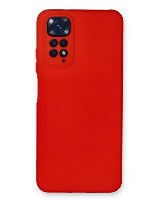 Newface Xiaomi Redmi Note 11 Kılıf Nano içi Kadife Silikon - Kırmızı