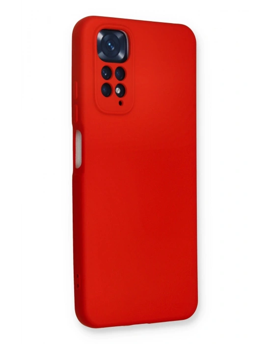 Newface Xiaomi Redmi Note 11 Kılıf Nano içi Kadife Silikon - Kırmızı