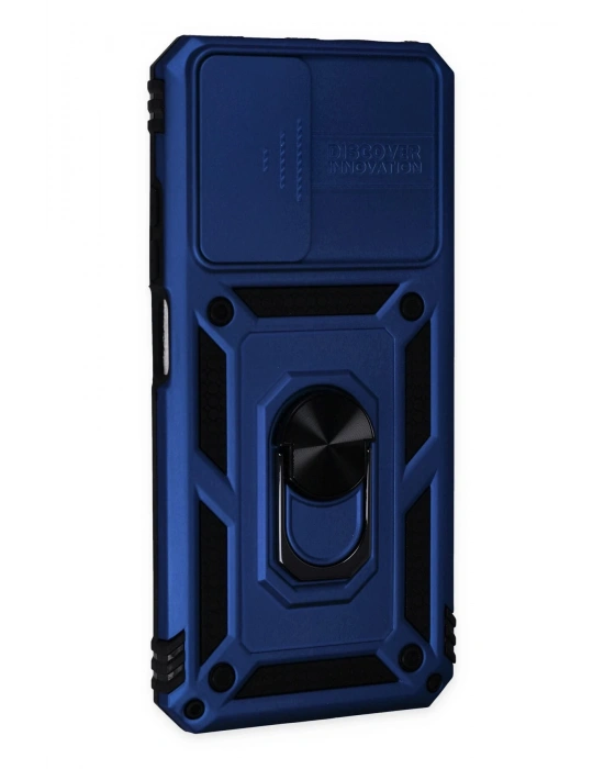 Newface Xiaomi Redmi Note 11 Kılıf Pars Lens Yüzüklü Silikon - Lacivert