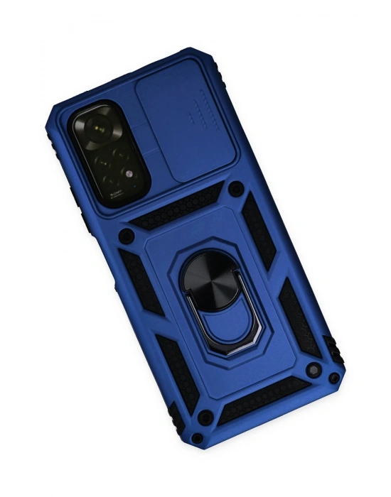 Newface Xiaomi Redmi Note 11 Kılıf Pars Lens Yüzüklü Silikon - Lacivert
