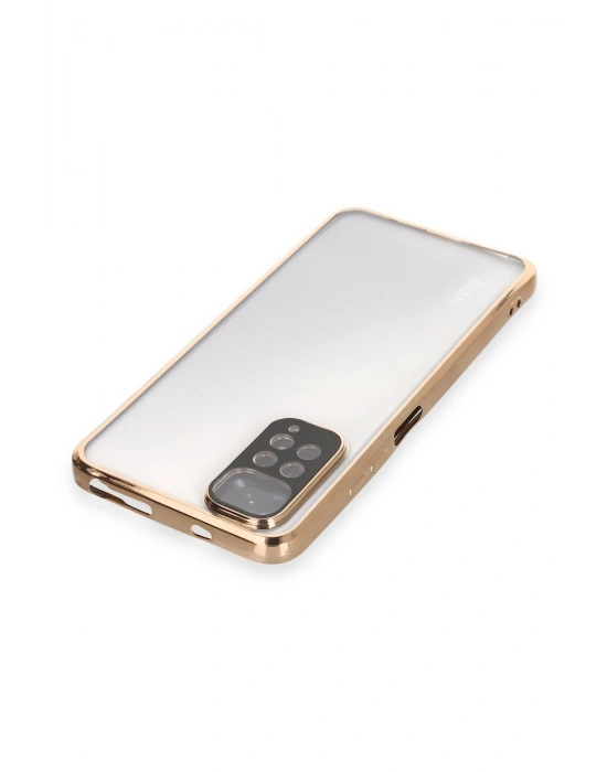 Newface Xiaomi Redmi Note 11 Kılıf Razer Lensli Silikon - Gold