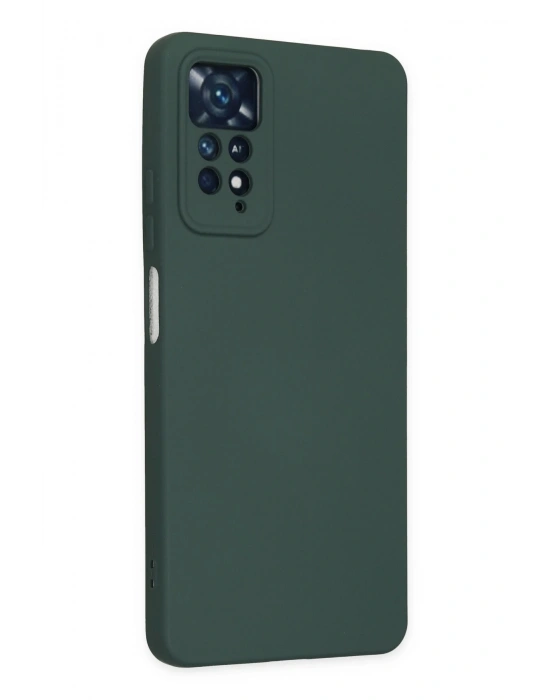 Newface Xiaomi Redmi Note 11 Pro Kılıf Nano içi Kadife Silikon - Koyu Yeşil