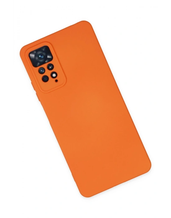 Newface Xiaomi Redmi Note 11 Pro Kılıf Nano içi Kadife Silikon - Turuncu